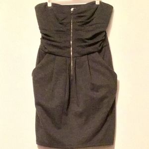 Body Central strapless jersey-knit zipper dress